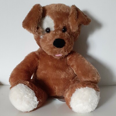 Bulls-A-Bear Brown Puppy Dog with White Eye Patch Plush 15'' 