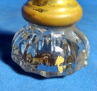 Vintage 12 Point Victorian Era Glass Door Knob - Single Knob/Damaged Brass/Split — photo 5