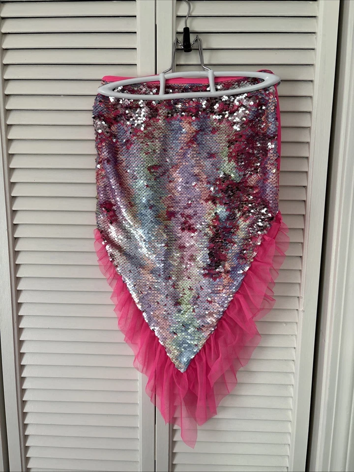 Juego de 2 FALDAS de cola de sirena Wonder Nation para niñas talla 10-12 para encubrimiento de natación Foto 2 de 4