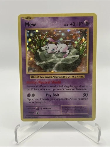 HOLO BLEED ERROR - Mew 53/108 XY Evolutions Holo Rare Pokemon TCG Card Lily Pad