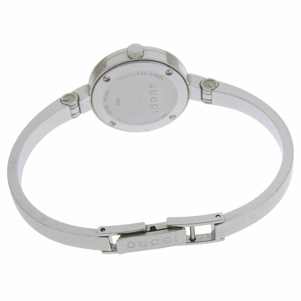 Gucci 105 Flower Dial Black 1P Diamond Stainless Steel Quartz Batt