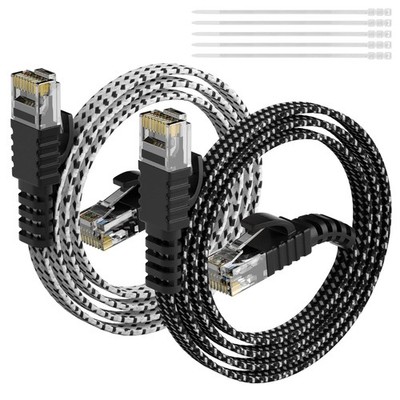 Elecan Cat 6 Flat Ethernet Cable 4 Feet/2 Pack, UL Listed 4FT-2PK,