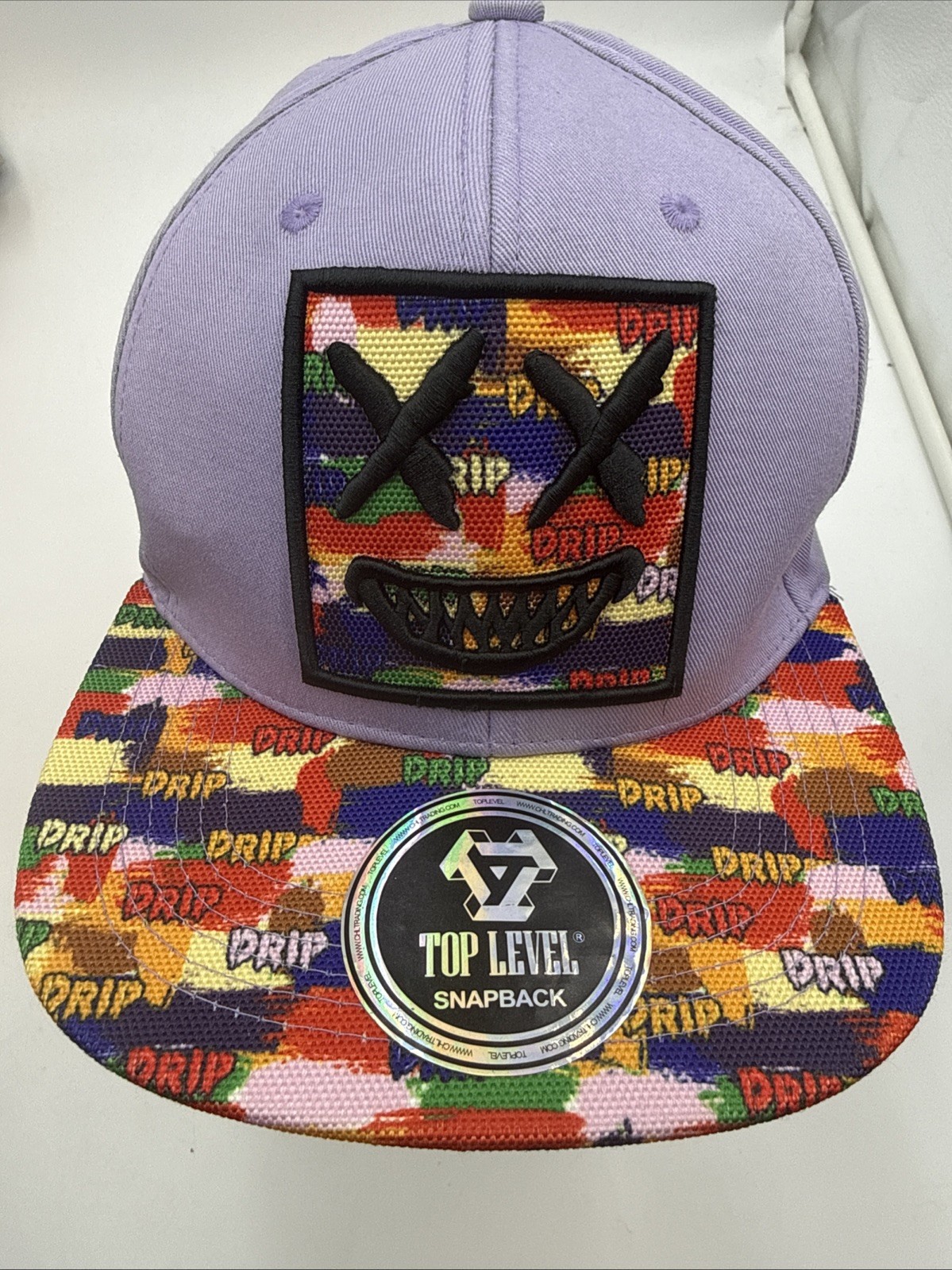 Top Level DRIP Snapback Hat LAVENDER Embroidered … - image 1
