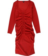GUESS Womens Vivica Ruched Bodycon Dress, scarlettred, M
