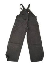 Carhartt R01 Black Double Knee Bib Overalls - Size 44x30