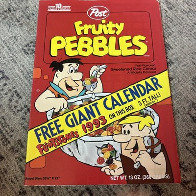 Vtg 90's Ephemera Flintstones Post Fruity Pebbles Cereal Advertising Calendar