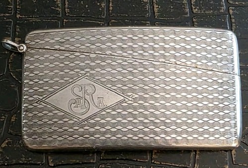 Art Deco 1920 Sterling Silver Guilloche Engine Turned Cigarette Case Box Superb