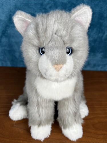 Douglas Cuddle Toys Rita Gray Cat # 4395 Floppy 14” Blue Eyes Retired Rare HTF