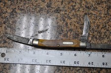 VINTAGE SCHRADE NY USA Large 3 Blade Stockman Sawcut Delrin very used no marking