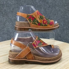 L'Artiste Spring Step Sandals Womens 35 Samya Slingback Brown Floral Casual Flat