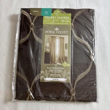 JCP Royal Velvet Embroidered Curtain Panel Geneva Mystic Brown 50"x63" New