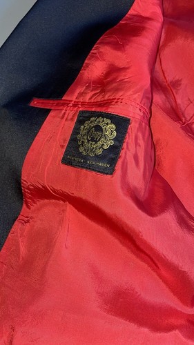 Chipp Classic Black Blazer with Red Lining Made in England 42R Tuxedo - Picture 7 of 10