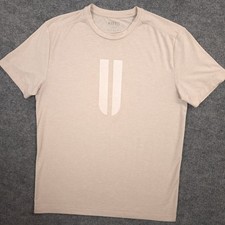 NOBULL U T Shirt Mens L Oatmeal Heather Performance Short Sleeve Gym Train Run