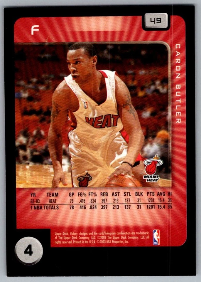 2003-04 Upper Deck Victory Caron Butler Miami Heat #49 - Image 2 of 2