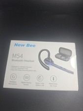 New Bee Bluetooth Headset V5.1 Bluetooth Earpiece Dual Mic with 500mAh Charging