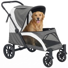 Image of PawHut Foldable Pet Stroller for Large Dogs, Dark Grey
