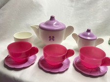 Kids Tea Set- Pot, Cream, sugar and 2 Saucers and Cups