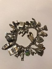 Vintage Silver Charm Bracelet 1960/70s 23 Charms Sterling Silver 73g
