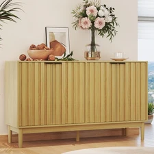 Buffet Cabinet with Storage, Sideboard Cabinet with Fluted Door, Kitchen Buff...