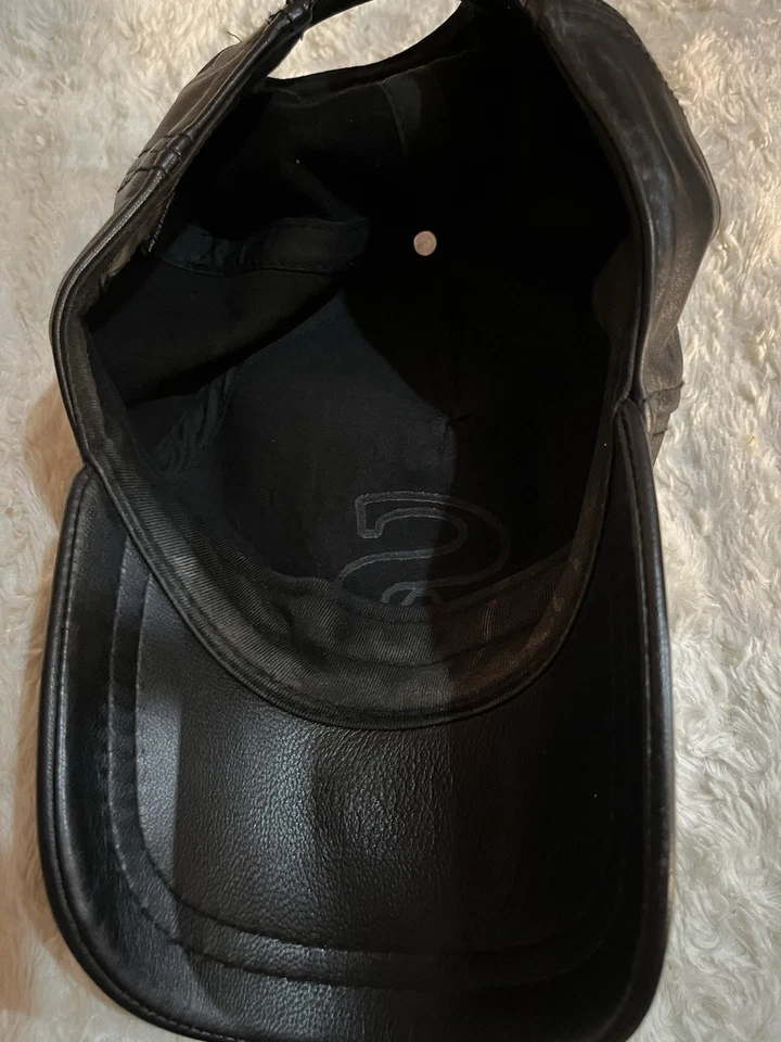 Men’s Stacy Adams Black Leather Logo Cap Adjustable! - Image 4 of 4