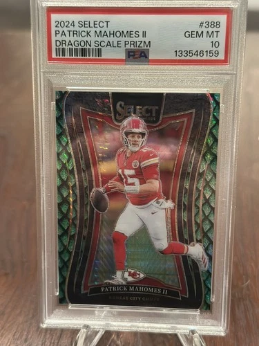 Patrick Mahomes II 2024 Select Suite Dragon Scale Prizm #’d/81 PSA 10 GEM MINT