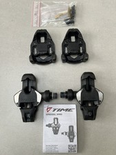 TIME XPRO 10 Road Bike Clipless Pedals 9/16 Carbon Black Pair Cleats France used