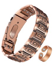Copper Magnetic Bracelet  Ring for Men,Pure Copper Bracelets for Men,Ideal Gift