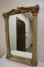 Vintage Ornate Wall Mirror with Carved Wood Frame - US BAROQUE REVIVAL
