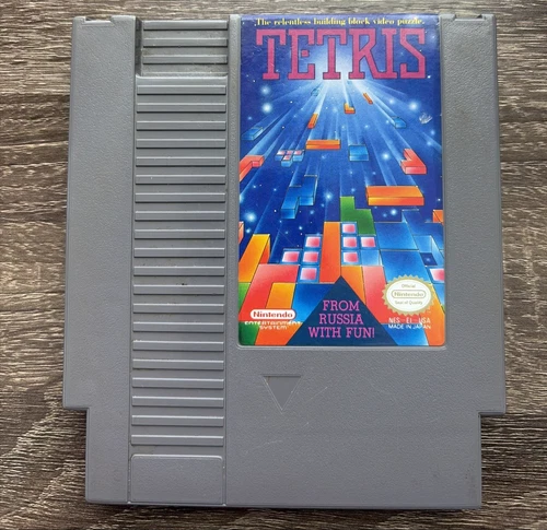 80s Vintage Tetris Video Game Cartridge for Nintendo Entertainment System NES