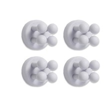 4 Pack Silicone Toothbrush Holders Self Adhesive Hooks for Hanging Key Clothes