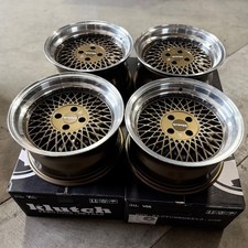 Used 15x8.5 Klutch Sl1 4x100 17 73.1 Bronze Machined Lip Wheels Set-4