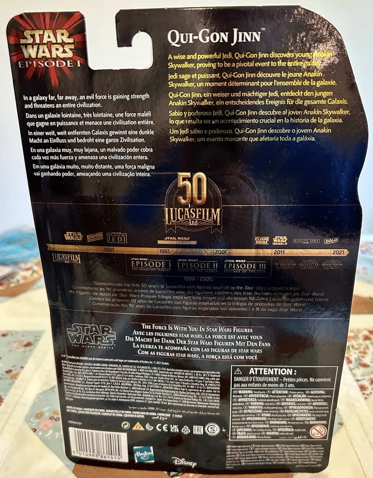 Star Wars 2021 NUEVO Qui-Gon Jinn Lucasfilm 50 Aniversario Amenaza Fantasma SELLADO Foto 2 de 3