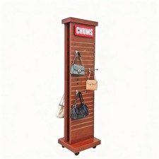 15"W X 13.5"D X 59.5"H, 2-Sided Slat Wall Tower, Customizable Logo Header