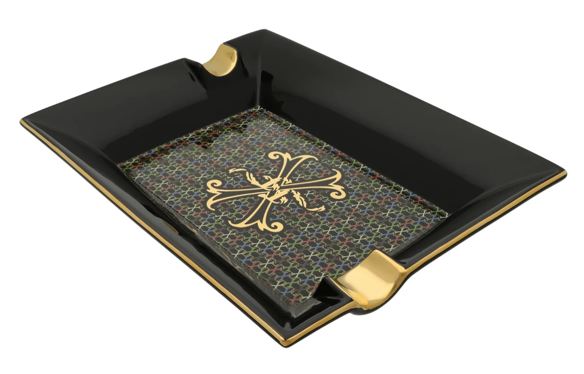 ARTURO FUENTE アルトゥーロ 陶磁器 灰皿 ブラック ゴールド ST DUPONT CIGAR ASHTRAY PORCELAIN ARTURO FUENTE OPUS X GREEN GOLD
