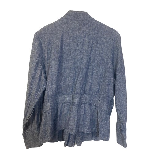 Calvin Klein Chambray Denim Full Zip Cinched Lightweight Jacket Blue Sz XXL - Picture 10 of 10