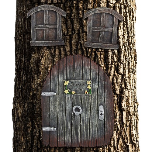 Puerta de hadas jardín decoración de árbol Fairy Door tronco de árbol decoración puerta de elfo decoración de árbol elfo - Imagen 1 de 9