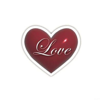 Red Heart Love Vinyl Sticker Romantic Valentine Waterproof Decal for Laptop Car - Image 1 of 4