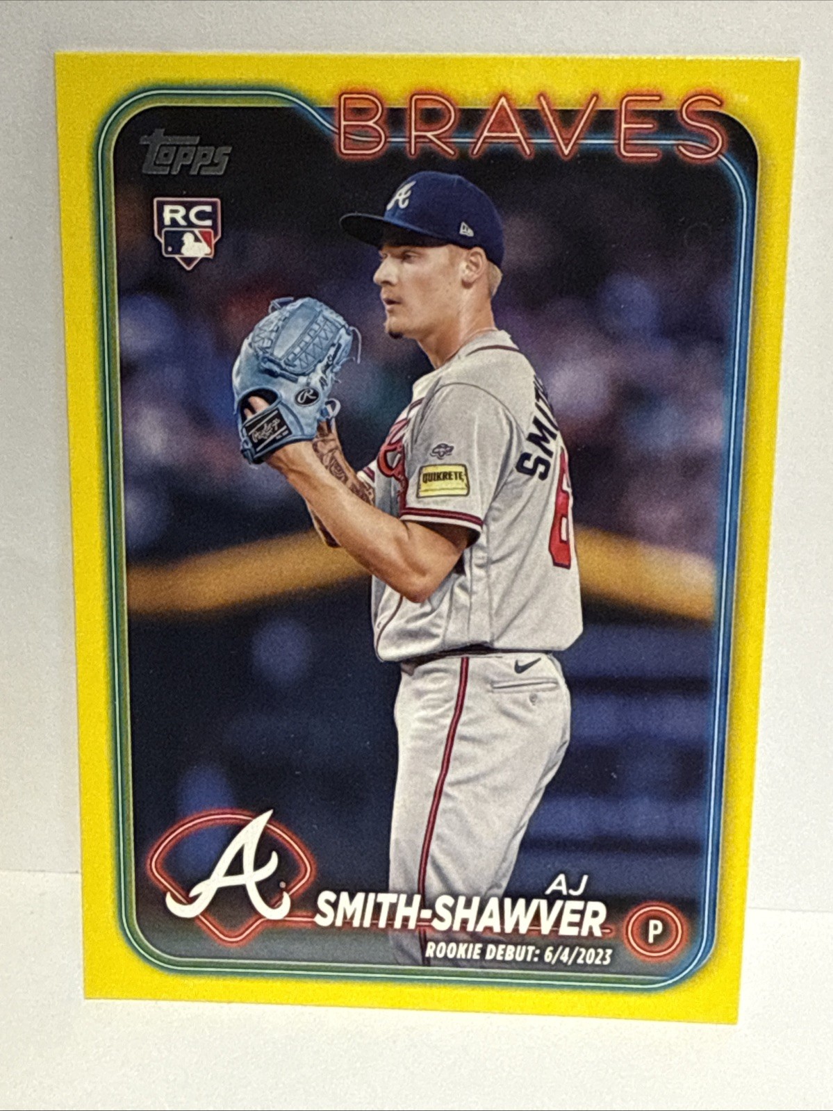 2024 Topps Update AJ Smith-Shawver YELLOW ROOKIE SP #US316 Atlanta Braves RC