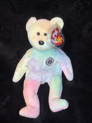 1999 B.b Birthday Bear Rainbow B-day Ty Beanie Baby Retired MWMT 10th Gen
