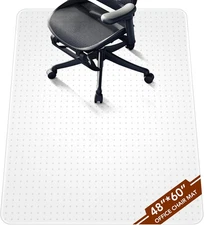 Office Chair Mat for Low Pile Carpet with Lip, 48" X 60" Clear Plastic Floor Pro