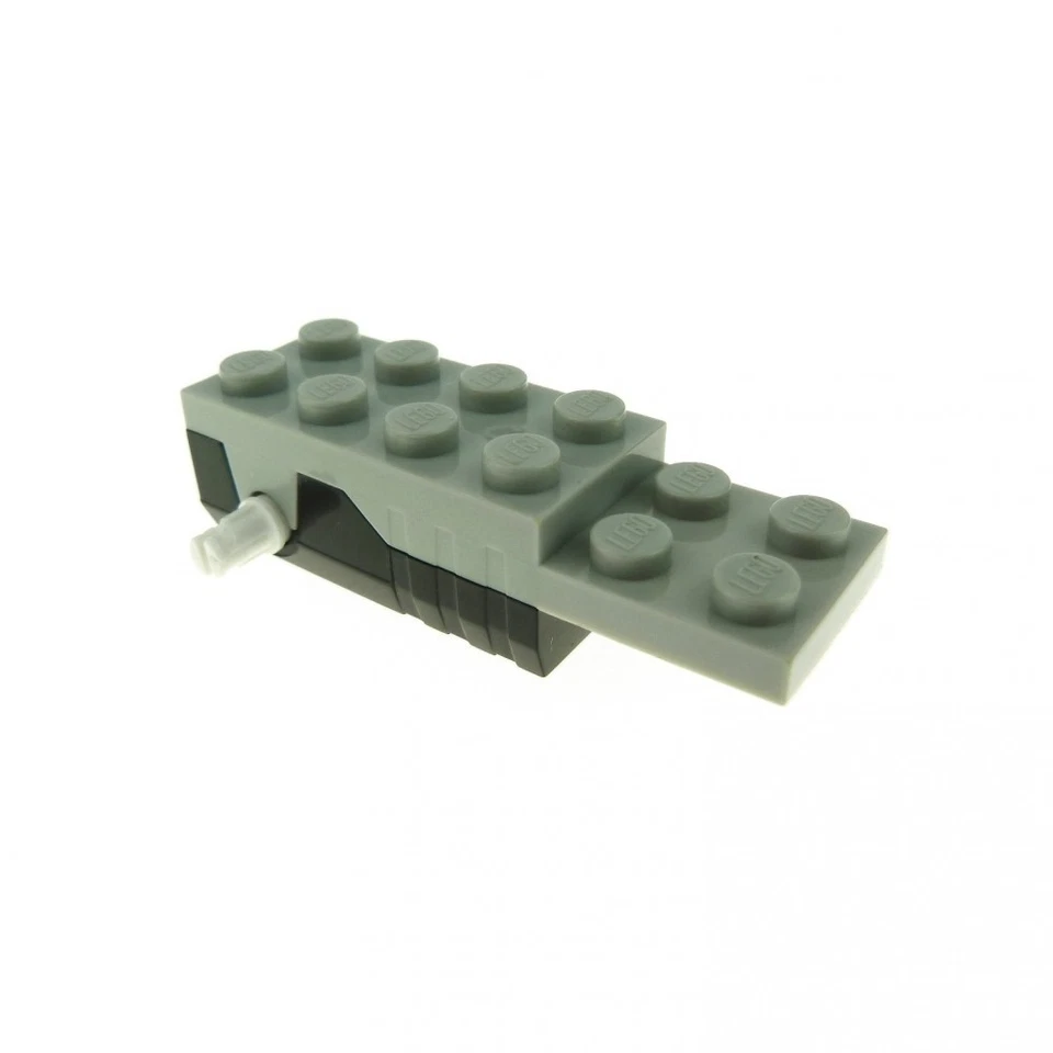 1x Lego Rückzieh Motor 6x2x1 alt-hell grau Basis schwarz Racers 41857c01 - Bild 1 von 1