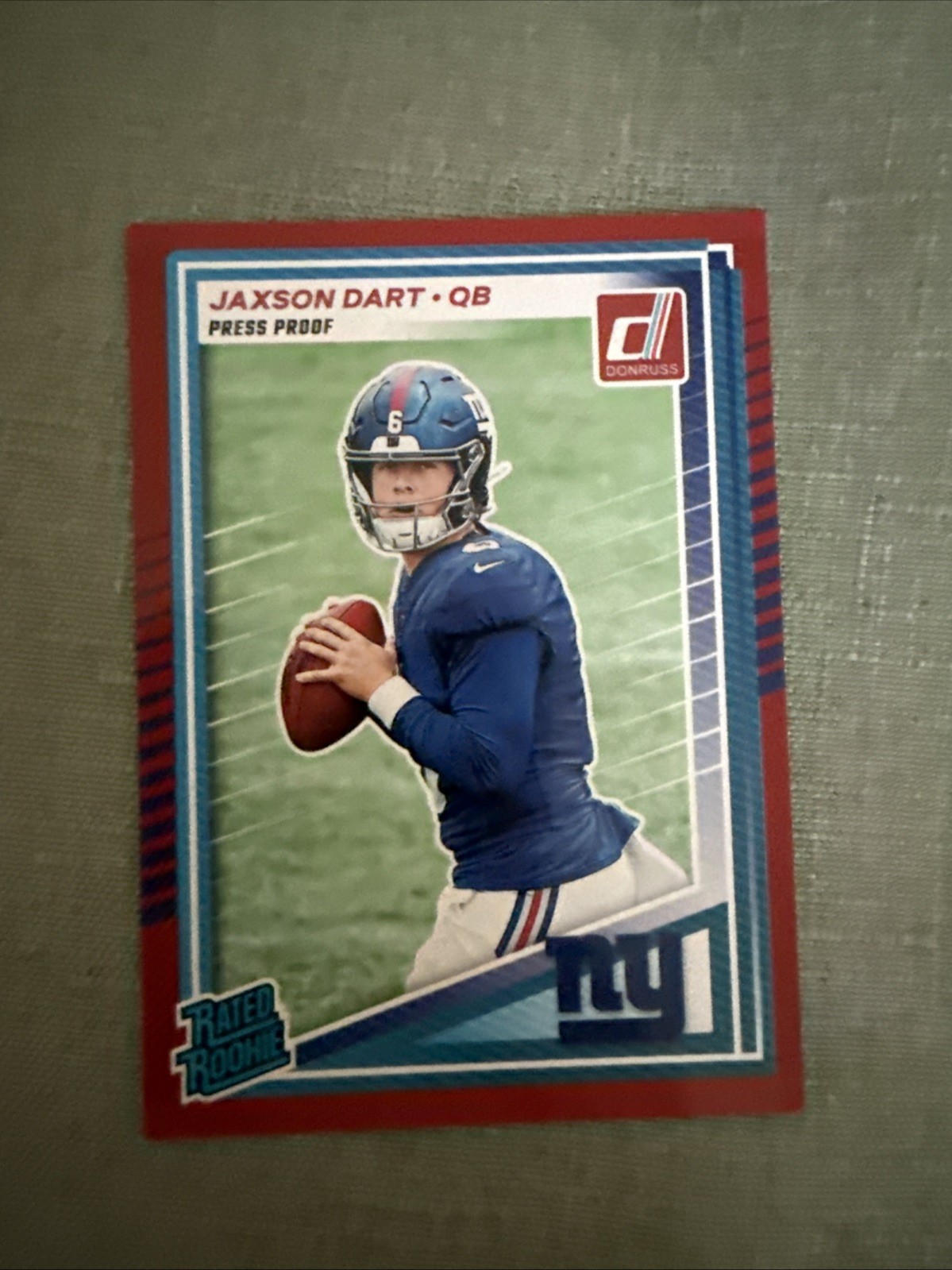 2025 Panini Donruss - Rated Rookie Jaxson Dart #400 Press Proof Red (RC)