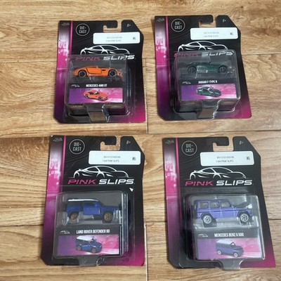Jada Pink Slips,  Mercedes Amg, Jaguar Type R, Land Rover, Mercedes G500
