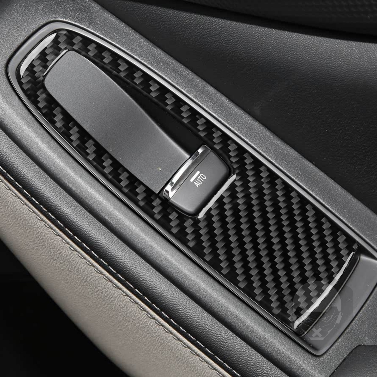 3Pcs Real Carbon Fiber Window Lift Switch Panel Cover For Subaru Forester 19-24