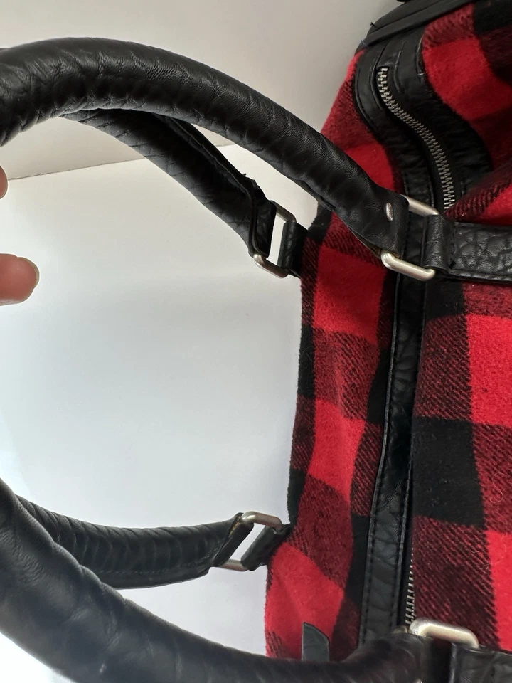 Винтажная сумка-тоут Abercrombie & Fitch клетчатая фланелевая шерстяная сумка сумочка - Изображение 4 из 4