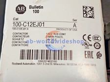 New Allen Bradley 100-C12EJ01 IEC 12 A Contactor 24V DC Electronic Coil