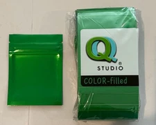 3x4 QQ Studio Green Mylar Bags 100 Count FREE SHIPPING !!