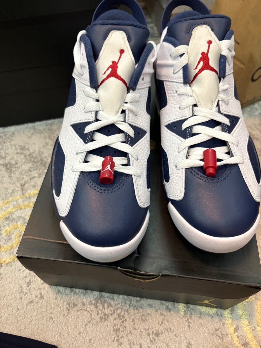 シューズ(男性用) Jordan 6 Low Golf White Varsity Red Navy Size 9 - Air Jordan 6 Retro Golf Low Olympic for sale online