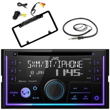 Receptor estéreo JVC Bluetooth, cámara de visión trasera con matrícula, antena de radio de 22"