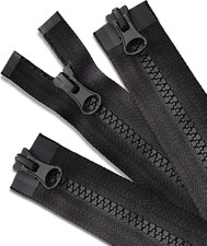 3 Pack 20 Inch Jacket Zippers 5 Black Plastic Separating Zipper Replacement